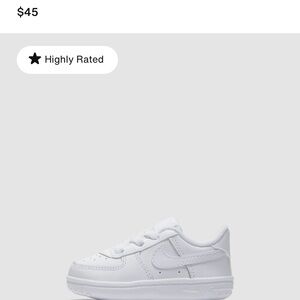 Nike Kids All-White Air Force 1’s crib shoe gift set. Brand New